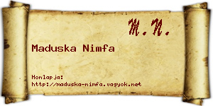Maduska Nimfa névjegykártya